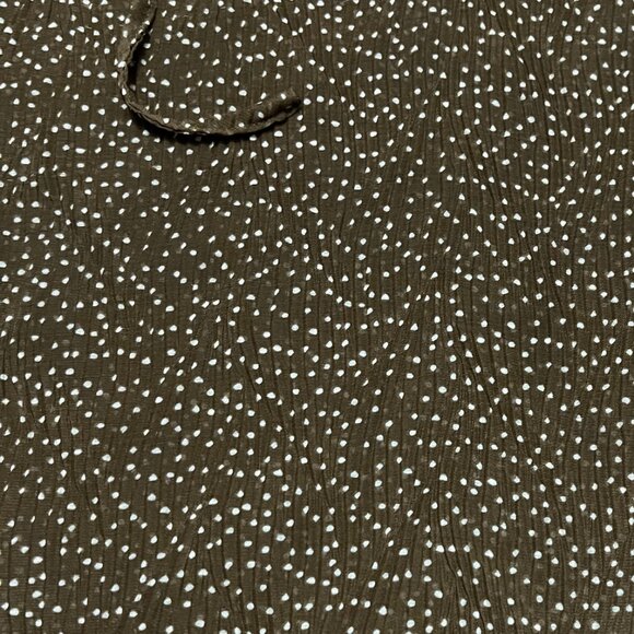 Vince Starry Dot Shirred Long Sleeve Blouse Brown Sheer Size Small - Picture 8 of 9